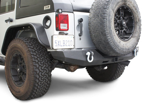 DV8 Offroad 07-18 Jeep Wrangler JK Steel Full Length Rear Bumper - RBSTTB-06