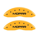 MGP Front set 2 Caliper Covers Engraved Front MOPAR Yellow finish black ch - 42011FMOPYL