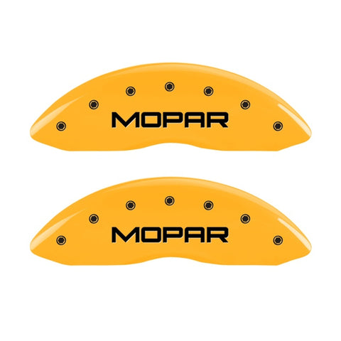 MGP Front set 2 Caliper Covers Engraved Front MOPAR Yellow finish black ch - 42011FMOPYL