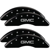 MGP 4 Caliper Covers Engraved Front & Rear GMC Black finish silver ch - 34003SGMCBK