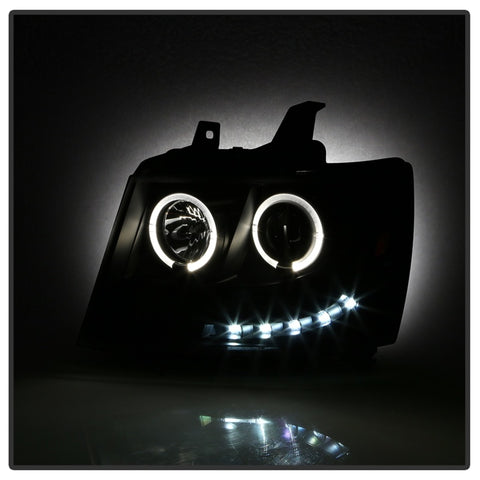 Spyder Chevy Suburban 1500 07-14 Projector Headlights LED Halo LED All Black PRO-YD-CSUB07-HL-BKV2 - 5085979