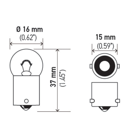 Hella Bulb 57 12V 3W BA9s G4.5 - 57