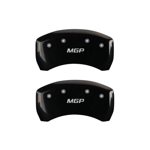 MGP 4 Caliper Covers Engraved Front & Rear MGP Black Finish Silver Char 2016 Buick Regal - 49012SMGPBK