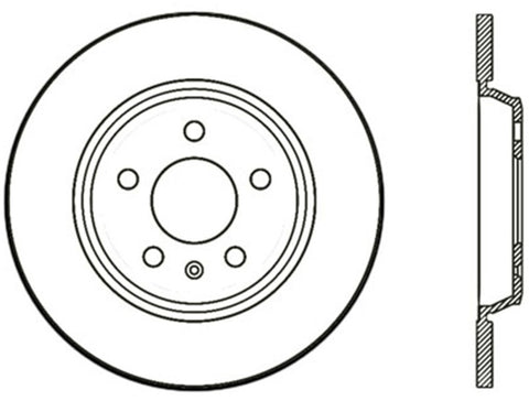 StopTech Power Slot 09-10 Audi A4/A4 Quattro / 08-10 A5 / 10 S4 Rear Right Drilled & Slotted Rotor - 127.33127R