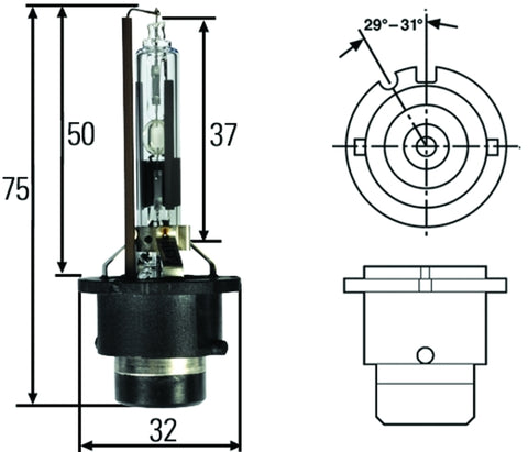 Hella HID Capsule D2R 12V 35W Bulb - H83070001