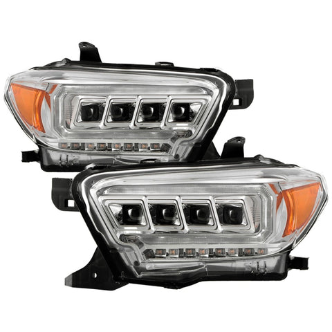 Spyder 16-20 Toyota Tacoma Halogen Model Only High-Power LED Headlights - Chrome PRO-YD-TT16HALAP-C - 5088369