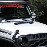 Go Rhino Xplor Blackout Combo Series Sgl Row LED Light Bar w/Amber (Side/Track Mount) 20.5in. - Blk - 751052012CSS