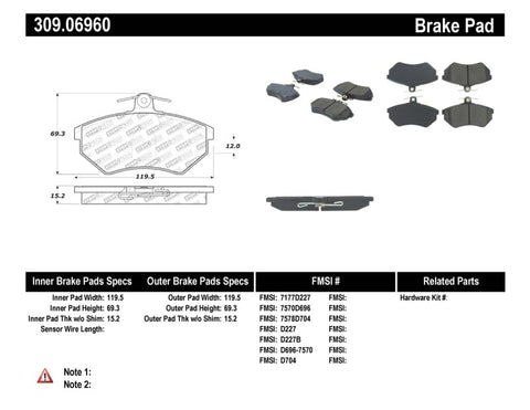 StopTech Performance Brake Pads - 309.06960