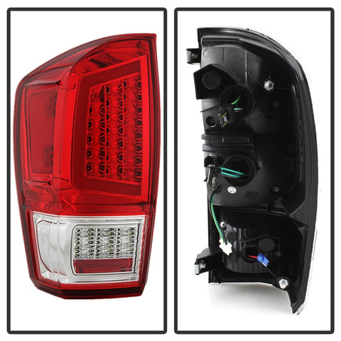 xTune 16-18 Toyota Tacoma Light Bar LED Tail Lights - Chrome (ALT-JH-TTA16-LBLED-C) - 9041709