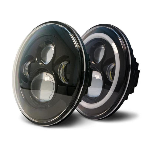 DV8 Offroad 07-18 Jeep Wrangler JK LED Projector Headlights w/ Angel Eyes - HL7JK-02