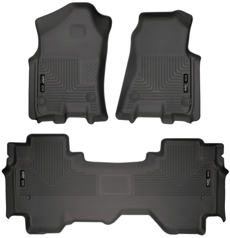 Husky Liners 19 Dodge Ram 1500 Quad Cab Weatherbeater Black Front & 2nd Seat Floor Liners - 94011