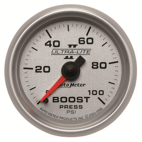 Autometer Ultra-Lite II 52mm 0-100 PSI Mechanical Boost Gauge - 4906