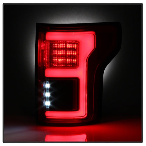 Spyder 15-18 Ford F-150 LED Tail Lights (w/Blind Spot) - Red Clear (ALT-YD-FF15015BS-LBLED-RC) - 5085320