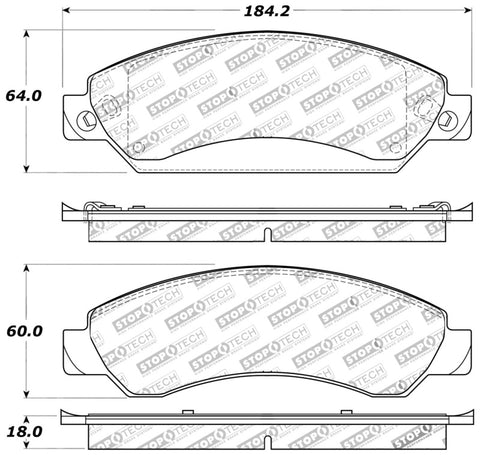 StopTech Sport Brake Pads w/Shims and Hardware - Rear - 309.10920