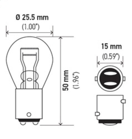 Hella Bulb 1034 12V 23/8W BAY15D S8 - 1034