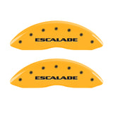 MGP 4 Caliper Covers Engraved Front & Rear Escalade Yellow finish black ch - 35015SESCYL