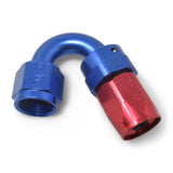 Russell Performance -12 AN Red/Blue 150 Degree Full Flow Swivel Hose End (With 1-1/8in Radius) - 613480