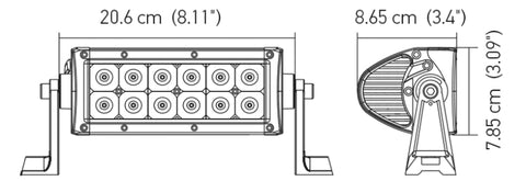 Hella Value Fit 8in Light - 36W Dual Row White Housing Flood Beam - LED - 357208011