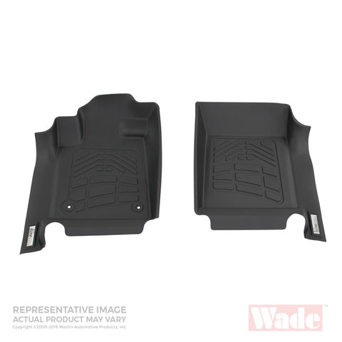 Westin 09-12 Ford F-150 Reg/SuprCab/SuprCrew (w/1 Ret Hook) Wade Sure-Fit Floor Liners Front - Blk - 72-110018