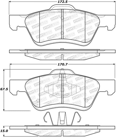 StopTech Street Select Brake Pads - 305.10470