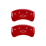 MGP 4 Caliper Covers Engraved Front & Rear Bowtie Red finish silver ch - 14224SBOWRD