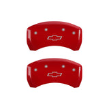 MGP 4 Caliper Covers Engraved Front & Rear Bowtie Red finish silver ch - 14231SBOWRD