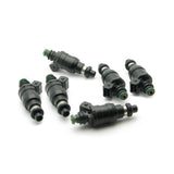 DeatschWerks Mitsubishi 90-01 3000GT 3.0TT 800cc Low Impedance Top Feed Injectors (Matched Set of 6) - 42M-02-0800-6