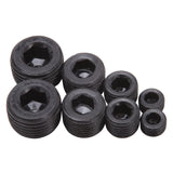 Edelbrock Fittings Pipe Plug Kit Internal Allen Head 1/8In 1/4In 3/8In 1/2In NPT Set of 8 Black - 8051