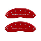 MGP 4 Caliper Covers Engraved Front & Rear Explorer Red finish silver ch - 10041SXPLRD