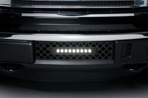 Putco 11-14 Ford F-150 - EcoBoost Bumper Grille Insert - Black SS Diamond w/ 10in Luminix Light Bar - 85182L