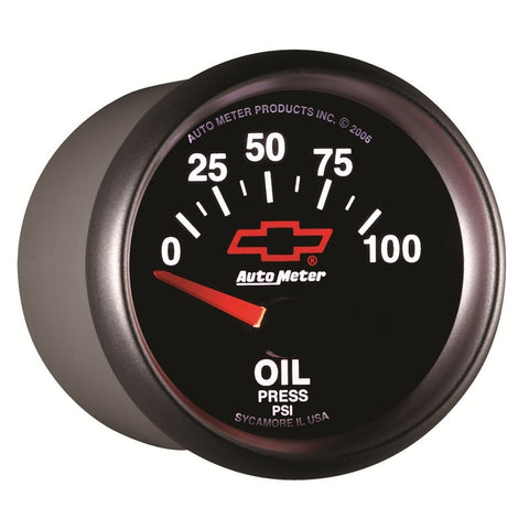 Autometer Oil Pressure 2-1/16, 0-100 PSI - Red Bowtie - 3627-00406