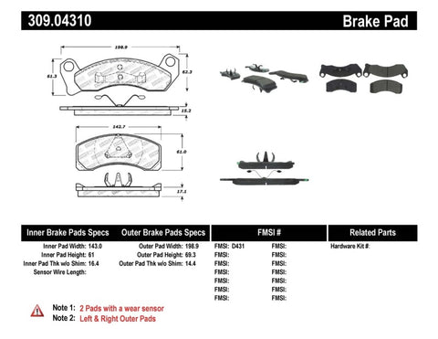 StopTech Performance Brake Pads - 309.04310