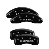 MGP 4 Caliper Covers Engraved Front & Rear I-Vtec Black Finish Silver Char 2018 Honda Accord - 20225SIVTBK