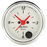 Autometer Arctic White 2-1/6in 12 Hour Analog Clock Gauge - 1385