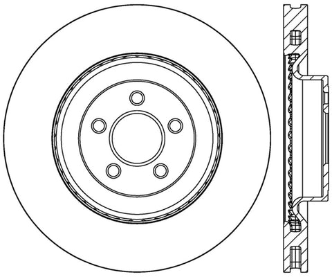 StopTech Cross Drilled Sport Brake Rotor - 2015 Ford Mustang w/ Brembo - Front Right - 128.61116R