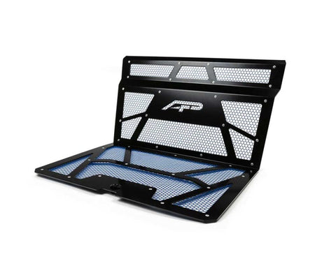 Agency Power 14-18 Polaris RZR XP 1000 / XP Turbo Vented Engine Cover - Gloss Black / Mesh Blue - AP-RZR-111-FGB-MBLU