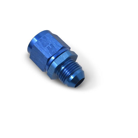 Russell Performance BLUE ANODIZED -6 TUBE COUPLING NUT W/ FLARED REDUCER TO -4 AN MALE - 660000