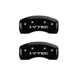 MGP 4 Caliper Covers Engraved Front & Rear i-Vtec Black finish silver ch - 20218SIVTBK