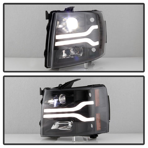 Spyder Chevy Silverado 1500 07-13/2500HD/3500HD 07-14 LED Black PRO-YD-CS07V3PL-BK - 5087614