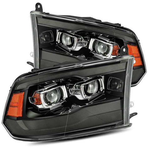 AlphaRex 09-18 Dodge Ram 1500HD PRO-Series Proj Headlights Plank Style Black w/Seq Signal/Smoked DRL - 880593