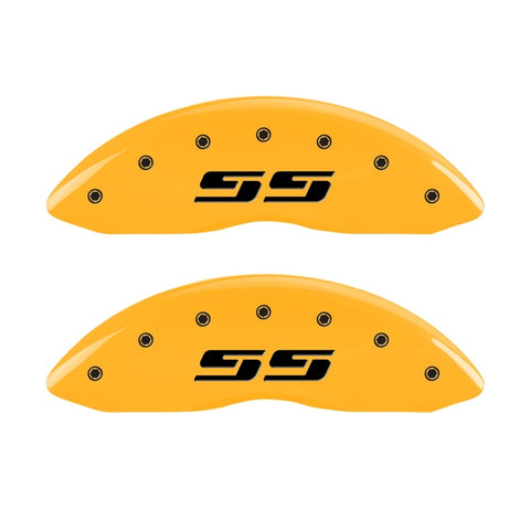 MGP 2 Caliper Covers Engraved Silverado SS Yellow Finish Blk Char 05 Chevy Silverado 1500 - 14238FSS3YL