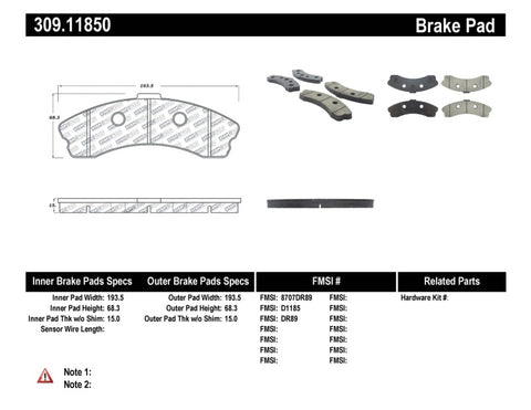 StopTech Performance 06-09 Chevrolet Corvette Z06 Front Brake Pads - 309.11850