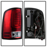 Spyder 07-13 GMC Sierra 1500 V2 Light Bar LED Tail Lights - Red Clear (ALT-YD-GS07V2-LBLED-RC) - 5084767