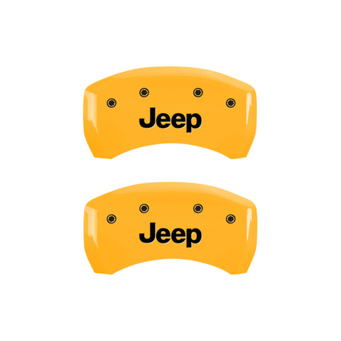 MGP 4 Caliper Covers Engraved Front & Rear JEEP Yellow finish black ch - 42016SJEPYL