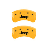 MGP 4 Caliper Covers Engraved Front & Rear JEEP Yellow finish black ch - 42012SJEPYL