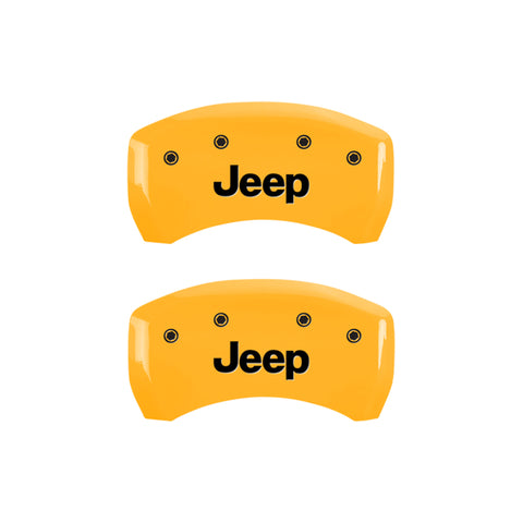 MGP 4 Caliper Covers Engraved Front & Rear JEEP Yellow finish black ch - 42012SJEPYL