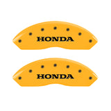 MGP 4 Caliper Covers Engraved Front & Rear Honda Yellow Finish Black Char 2006 Honda Accord - 20199SHONYL