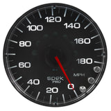 Autometer Spek-Pro Gauge Speedometer 5in 180 Mph Elec. Programmable Black/Chrome - P230318