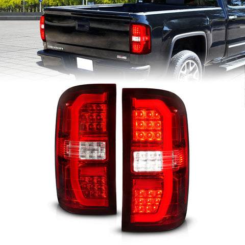ANZO 14-18 GMC Sierra 1500 LED Taillights Red/Clear - 311466