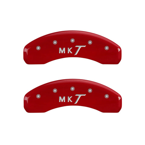 MGP 4 Caliper Covers Engraved Front Lincoln Engraved Rear MKT Red finish silver ch - 36015SLMTRD